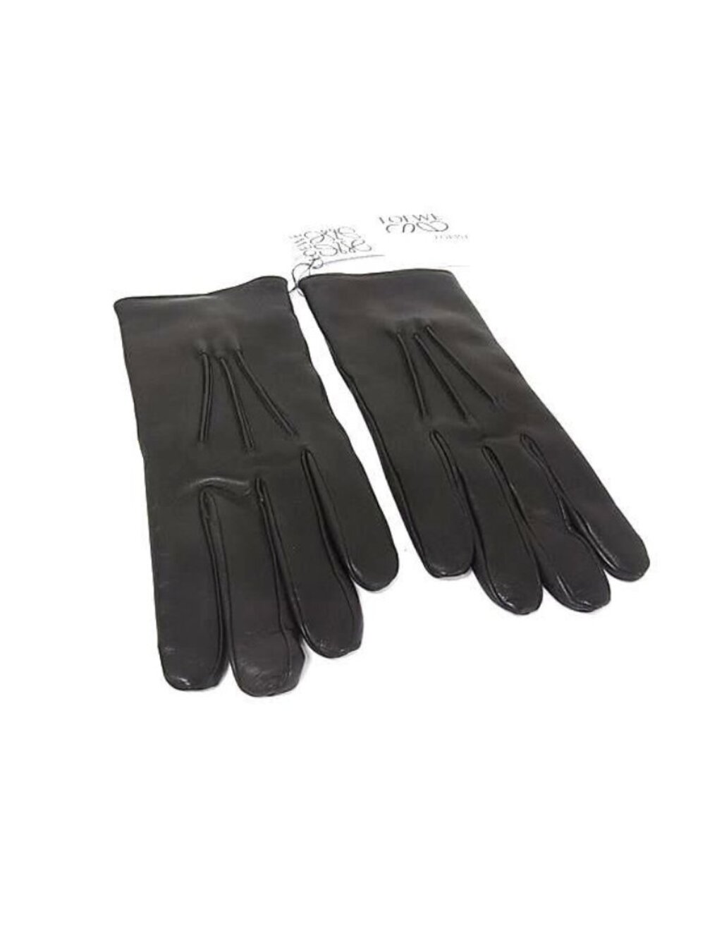Loewe Anagram Leather Gloves Cold Dark Brown